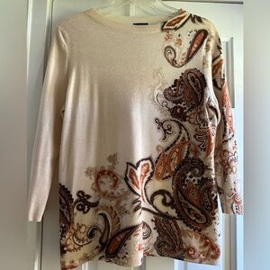 Talbots Merino Wool Lightweight Print Sweater